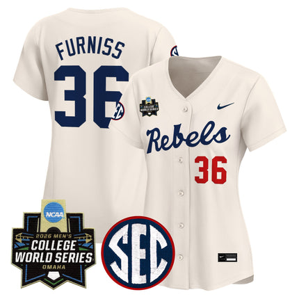 Women's Ole Miss Rebels 2026 World Series Vapor Premier Limited Jersey - All Stitched
