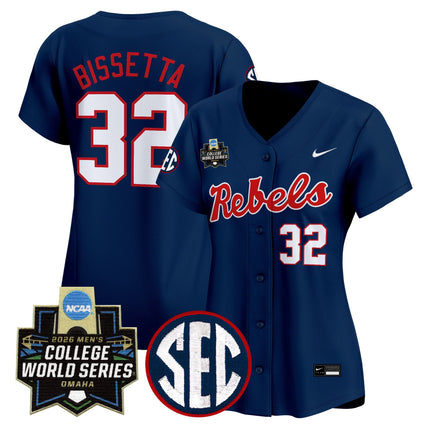 Women's Ole Miss Rebels 2026 World Series Vapor Premier Limited Jersey - All Stitched