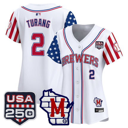 Women's Milwaukee Brewers "America250 Edition" Vapor Premier Limited Jersey - All Stitched