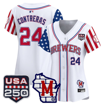 Women's Milwaukee Brewers "America250 Edition" Vapor Premier Limited Jersey - All Stitched