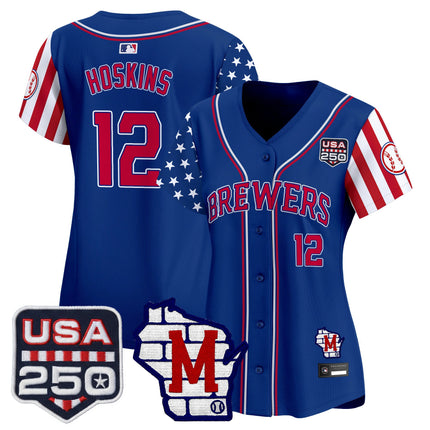 Women's Milwaukee Brewers "America250 Edition" Vapor Premier Limited Jersey - All Stitched
