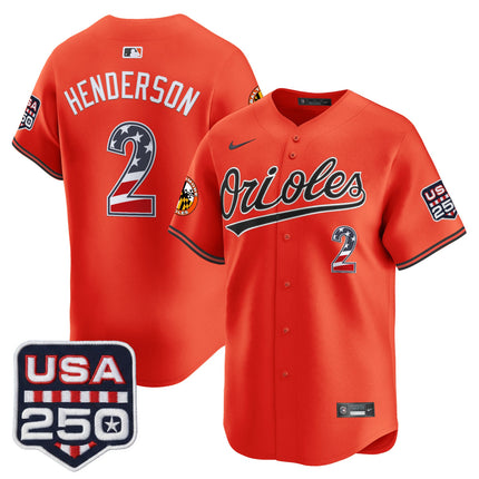 Men's Baltimore Orioles USA 250 Fourth of July Vapor Premier Limited Jersey - All Stitched