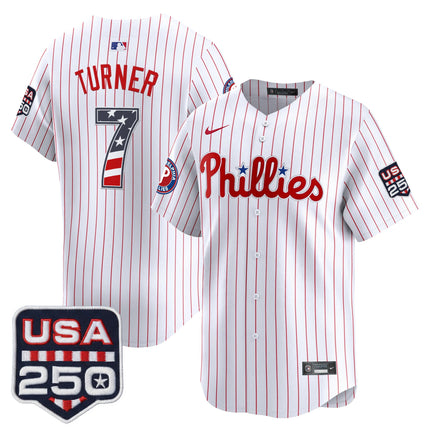 Men's Philadelphia Phillies USA 250 Fourth of July Vapor Premier Limited Jersey - All Stitched