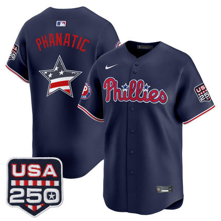 Men's Philadelphia Phillies USA 250 Fourth of July Vapor Premier Limited Jersey - All Stitched
