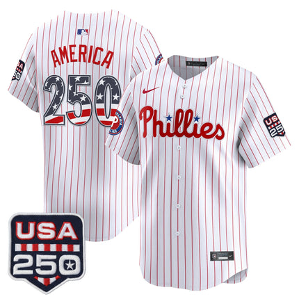 Men's Philadelphia Phillies USA 250 Fourth of July Vapor Premier Limited Jersey - All Stitched