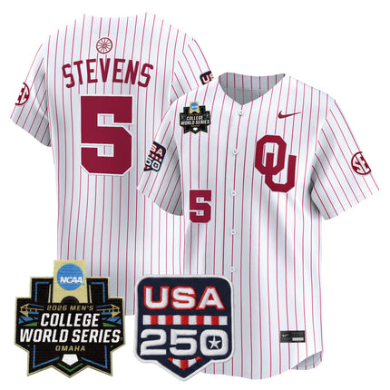 Men's Oklahoma Sooners 2026 World Series Vapor Premier Limited Jersey - 250 America Patch - All Stitched