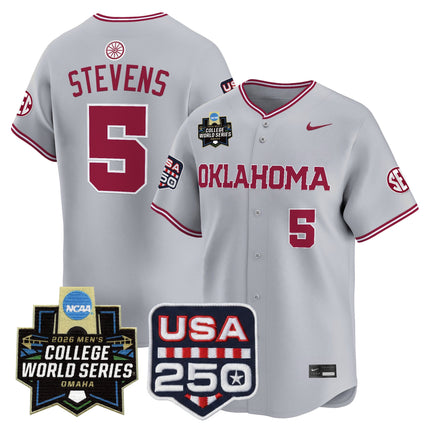 Men's Oklahoma Sooners 2026 World Series Vapor Premier Limited Jersey - 250 America Patch - All Stitched