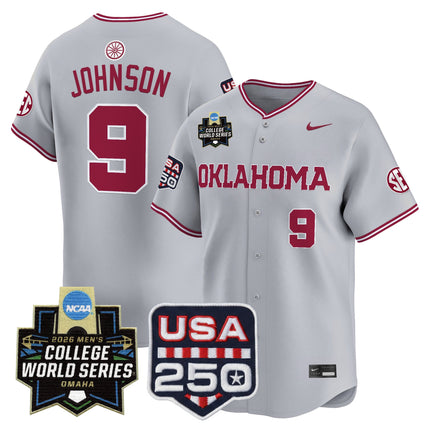 Men's Oklahoma Sooners 2026 World Series Vapor Premier Limited Jersey - 250 America Patch - All Stitched