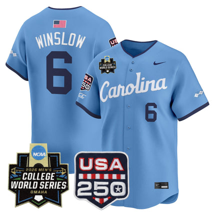 Men's North Carolina Tar Heels 2026 World Series Vapor Premier Limited Jersey - 250 America Patch - All Stitched