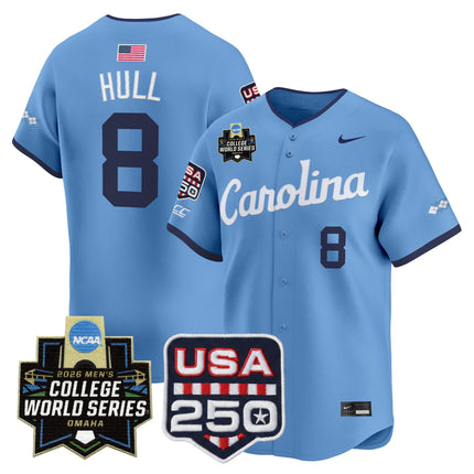 Men's North Carolina Tar Heels 2026 World Series Vapor Premier Limited Jersey - 250 America Patch - All Stitched