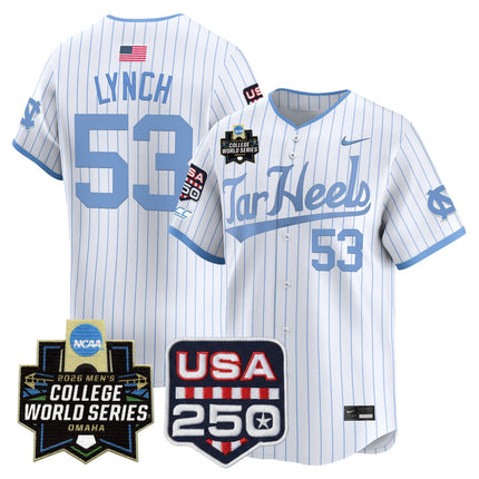 Men's North Carolina Tar Heels 2026 World Series Vapor Premier Limited Jersey - 250 America Patch - All Stitched