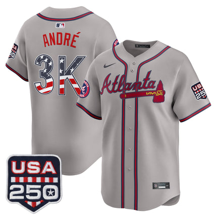 Men's Atlanta Braves USA 250 Fourth of July Vapor Premier Limited Jersey - All Stitched