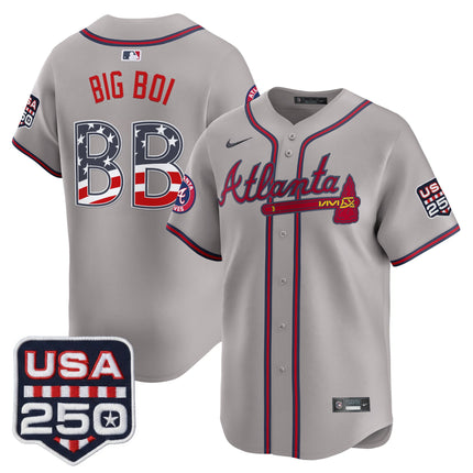 Men's Atlanta Braves USA 250 Fourth of July Vapor Premier Limited Jersey - All Stitched