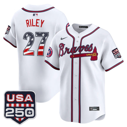 Men's Atlanta Braves USA 250 Fourth of July Vapor Premier Limited Jersey - All Stitched