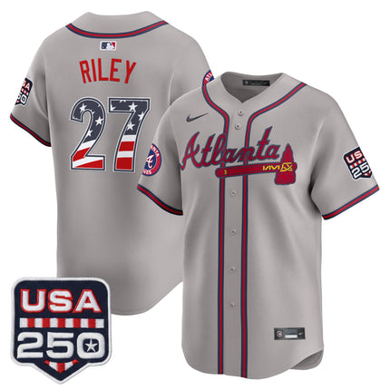 Men's Atlanta Braves USA 250 Fourth of July Vapor Premier Limited Jersey - All Stitched
