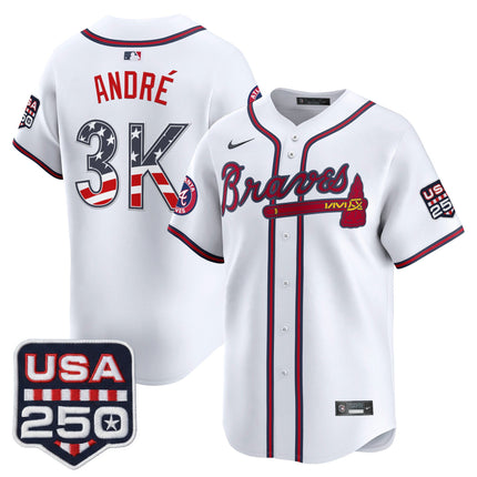 Men's Atlanta Braves USA 250 Fourth of July Vapor Premier Limited Jersey - All Stitched