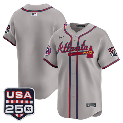 Men's Atlanta Braves USA 250 Fourth of July Vapor Premier Limited Jersey - All Stitched