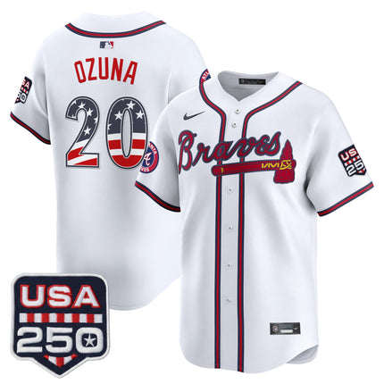 Men's Atlanta Braves USA 250 Fourth of July Vapor Premier Limited Jersey - All Stitched