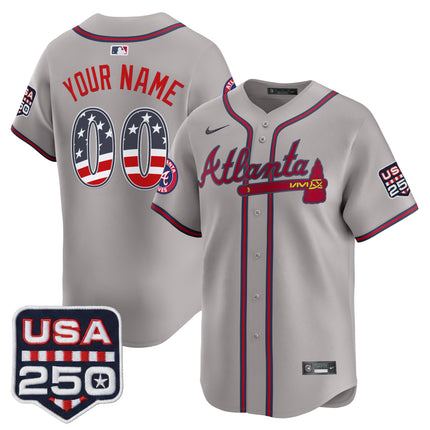 Atlanta Braves USA 250 Fourth of July Vapor Premier Limited Custom Jersey - All Stitched