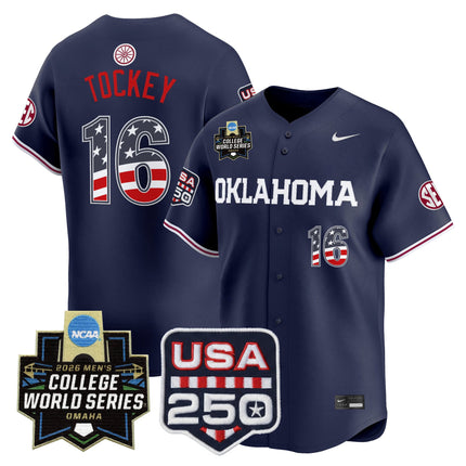 Men's Oklahoma Sooners USA 250 Fourth of July Vapor Premier Limited Jersey - 2026 World Series Patch - All Stitched