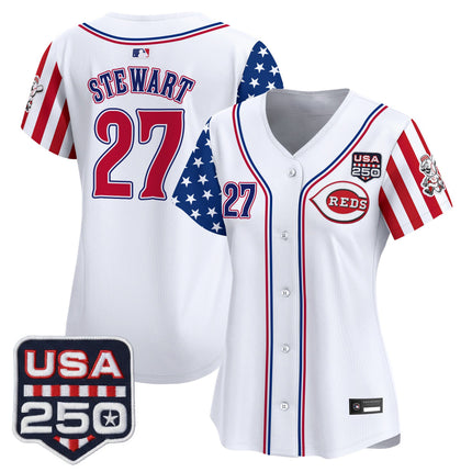 Women's Cincinnati Reds "America250 Edition" Vapor Premier Limited Jersey - All Stitched