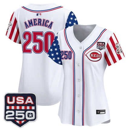 Women's Cincinnati Reds "America250 Edition" Vapor Premier Limited Jersey - All Stitched