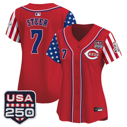 Women's Cincinnati Reds "America250 Edition" Vapor Premier Limited Jersey - All Stitched