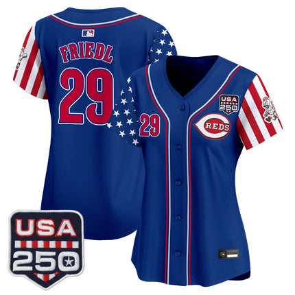 Women's Cincinnati Reds "America250 Edition" Vapor Premier Limited Jersey - All Stitched