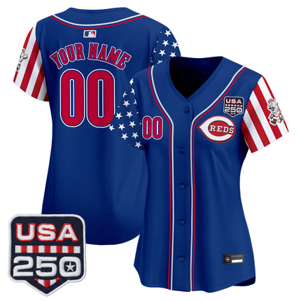 Cincinnati Reds "America250 Edition" Vapor Premier Limited Custom Jersey - All Stitched