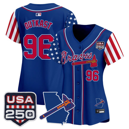 Women's Atlanta Braves "America 250 Edition" Vapor Premier Limited Jersey - All Stitched