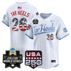 White Pinstripe / #26 Tar Heels / S