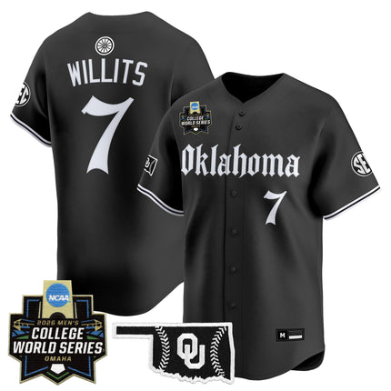 Men's Oklahoma Sooners 2026 World Series Vapor Premier Limited Jersey - Gothic Edition - All Stitched