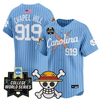 Men's North Carolina Tar Heels 2026 World Series x One Piece Vapor Premier Limited Jersey - All Stitched