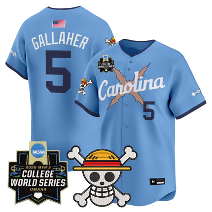 Men's North Carolina Tar Heels 2026 World Series x One Piece Vapor Premier Limited Jersey - All Stitched