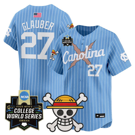 Men's North Carolina Tar Heels 2026 World Series x One Piece Vapor Premier Limited Jersey - All Stitched
