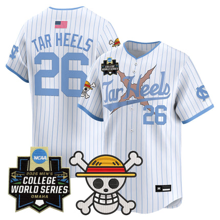 Men's North Carolina Tar Heels 2026 World Series x One Piece Vapor Premier Limited Jersey - All Stitched