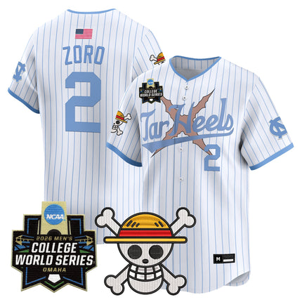 Men's North Carolina Tar Heels 2026 World Series x One Piece Vapor Premier Limited Jersey - All Stitched