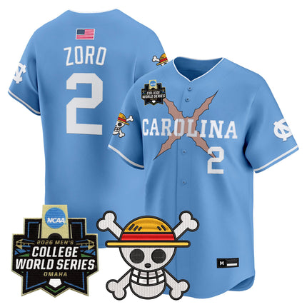 Men's North Carolina Tar Heels 2026 World Series x One Piece Vapor Premier Limited Jersey - All Stitched