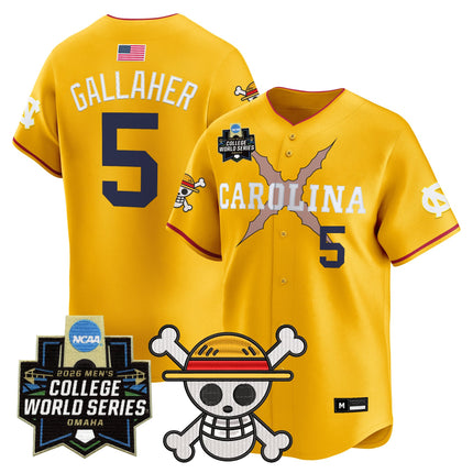 Men's North Carolina Tar Heels 2026 World Series x One Piece Vapor Premier Limited Jersey - All Stitched