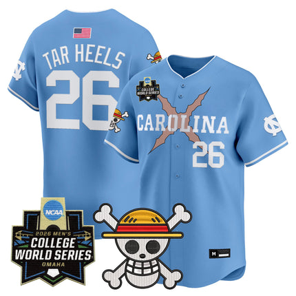 Men's North Carolina Tar Heels 2026 World Series x One Piece Vapor Premier Limited Jersey - All Stitched