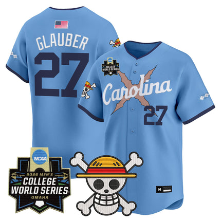 Men's North Carolina Tar Heels 2026 World Series x One Piece Vapor Premier Limited Jersey - All Stitched