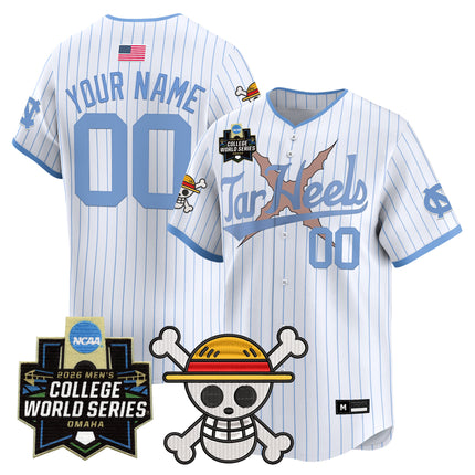 North Carolina Tar Heels 2026 World Series x One Piece Vapor Premier Limited Custom Jersey - All Stitched