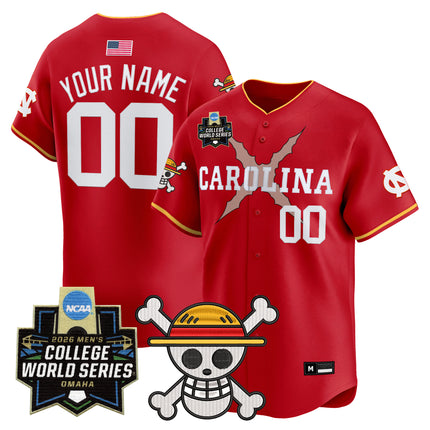 North Carolina Tar Heels 2026 World Series x One Piece Vapor Premier Limited Custom Jersey - All Stitched