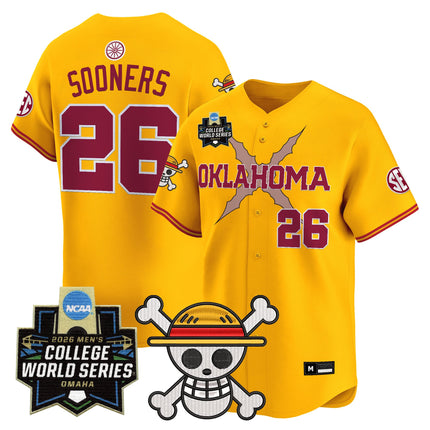 Men's Oklahoma Sooners 2026 World Series x One Piece Vapor Premier Limited Jersey - All Stitched