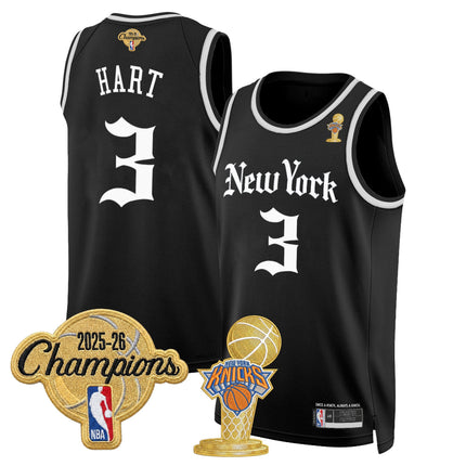 Men's New York Knicks 2026 Champions Patch Swingman Jersey - Gothic Edition- All Stitched