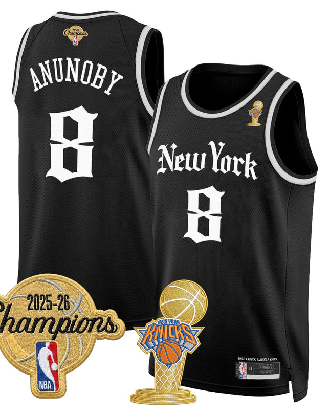 Men's New York Knicks 2026 Champions Patch Swingman Jersey - Gothic Edition- All Stitched