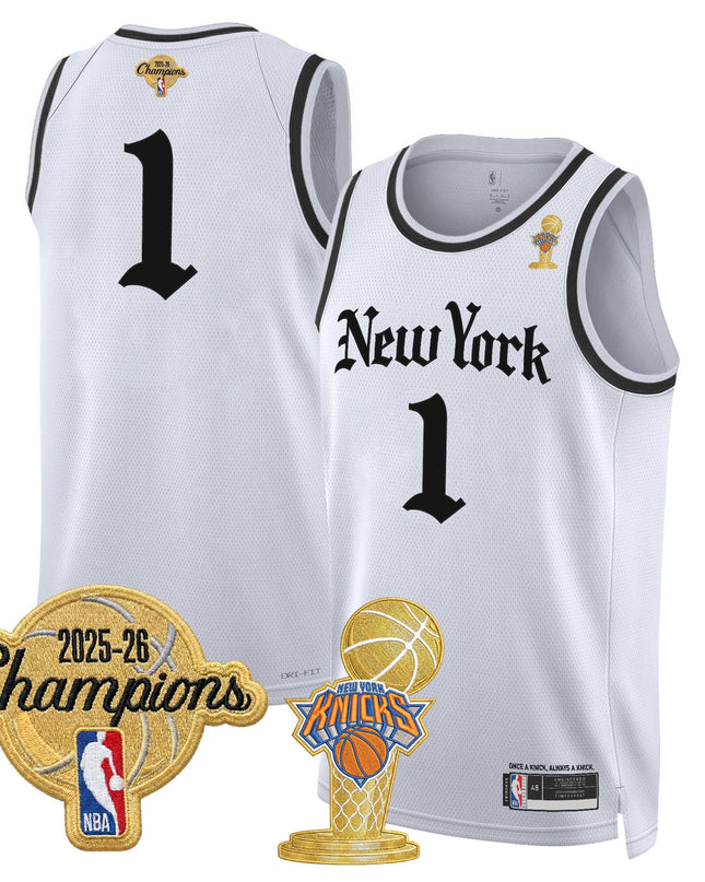 Men's New York Knicks 2026 Champions Patch Swingman Jersey - Gothic Edition- All Stitched