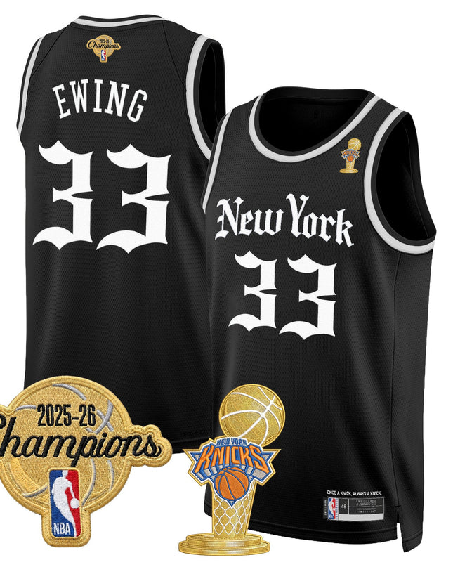 Men's New York Knicks 2026 Champions Patch Swingman Jersey - Gothic Edition- All Stitched