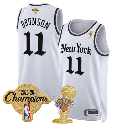 Men's New York Knicks 2026 Champions Patch Swingman Jersey - Gothic Edition- All Stitched