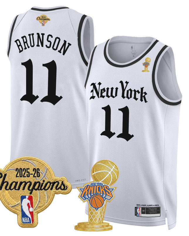 Men's New York Knicks 2026 Champions Patch Swingman Jersey - Gothic Edition- All Stitched